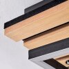 Rivano Plafones LED Cromo, Color madera, Negro, 1 luz
