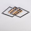 Rivano Plafones LED Cromo, Color madera, Negro, 1 luz