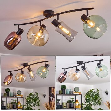 Velaris Plafones, Luminarias esféricas Negro, 4 luces