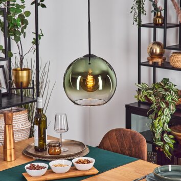 Koyoto Lámparas suspendidas, Luminarias esféricas, Lámparas colgantes 25 cm Verde, Transparente, 1 luz