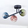 Chehalis Plafones, Luminarias esféricas Azul, Verde, Transparente, Color cobre, 3 luces