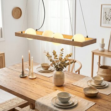 Zanin Lámparas suspendidas, Lámparas colgantes Crudo, Negro, 4 luces