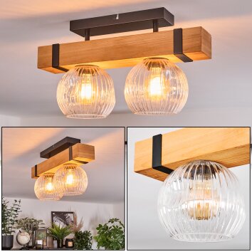 Sernadelo Plafones, Luminarias esféricas Crudo, Negro, 2 luces