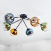 Koyoto Plafones, Luminarias esféricas 77.5 cm Azul, dorado, Verde, Transparente, 6 luces