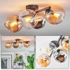 Koyoto Plafones, Luminarias esféricas Colores ámbar, Cromo, Transparente, Ahumado, 4 luces
