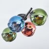 Koyoto Plafones, Luminarias esféricas Azul, Verde, Color cobre, 4 luces