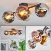 Koyoto Plafones, Luminarias esféricas Cromo, dorado, Transparente, Color cobre, Ahumado, 4 luces