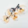 Koyoto Plafones, Luminarias esféricas Colores ámbar, Transparente, 4 luces