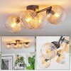 Koyoto Plafones, Luminarias esféricas Colores ámbar, Transparente, 4 luces