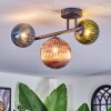 Chehalis Plafones, Luminarias esféricas Azul, Verde, Color cobre, 3 luces