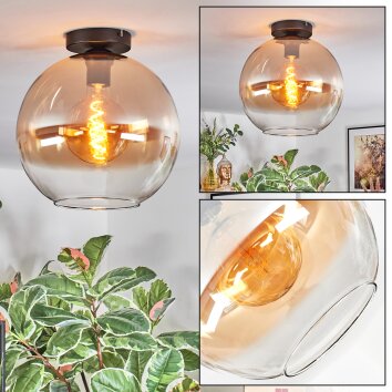 Koyoto Plafones, Luminarias esféricas 30 cm Colores ámbar, Transparente, 1 luz