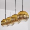 Koyoto Lámparas suspendidas, Luminarias esféricas, Lámparas colgantes dorado, Transparente, 4 luces