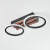 Galen Plafones LED Color madera, Negro, 1 luz
