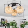 Basto Plafones, Luminarias esféricas Crudo, 3 luces