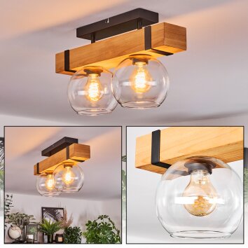 Sernadelo Plafones, Luminarias esféricas Crudo, Negro, 2 luces