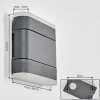 Fanek Aplique de exterior, Lámpara Up & Down, Apliques LED Antracita, 2 luces
