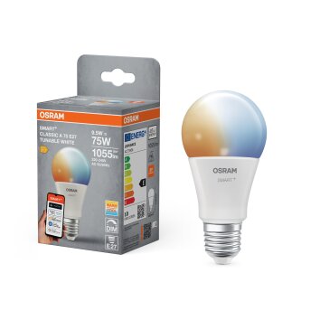 Lámparas Osram E27 9.5 Watt blanco luz diurna regulable 1055 Lumen