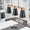 Andian Lámpara Colgante Crudo, Negro, 3 luces