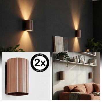 Fonir Lámpara Up & Down, Apliques Marrón, 1 luz