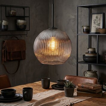 Koyoto Lámparas suspendidas, Luminarias esféricas, Lámparas colgantes Transparente, Ahumado, 1 luz