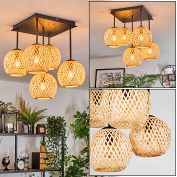 Basto Plafones, Luminarias esféricas Crudo, 5 luces