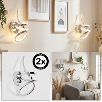 Lunor Apliques, Spot de pared LED Cromo, 1 luz