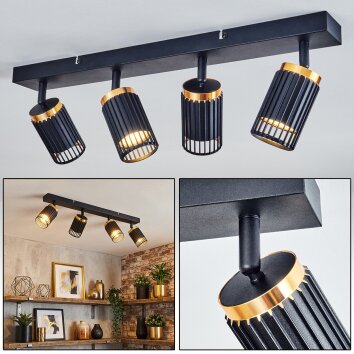 Fenik Plafones Negro, 4 luces