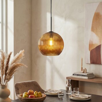 Koyoto Lámparas suspendidas, Luminarias esféricas, Lámparas colgantes dorado, 1 luz