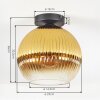 Koyoto Plafones, Luminarias esféricas 25 cm dorado, Transparente, 1 luz