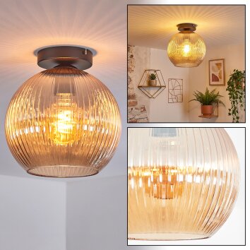 Koyoto Plafones, Luminarias esféricas 25 cm Colores ámbar, 1 luz