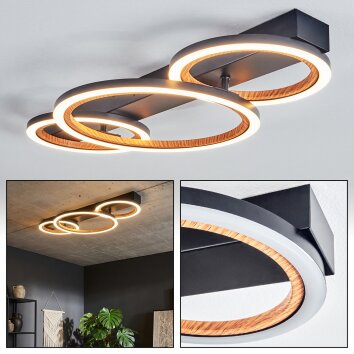 Macos Plafones LED Negro, 1 luz