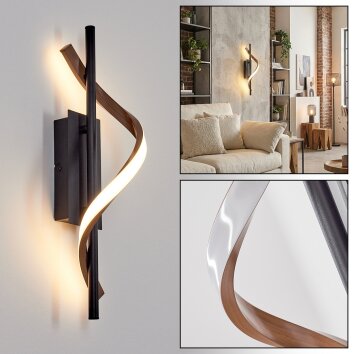 Solir Apliques LED Negro, 1 luz