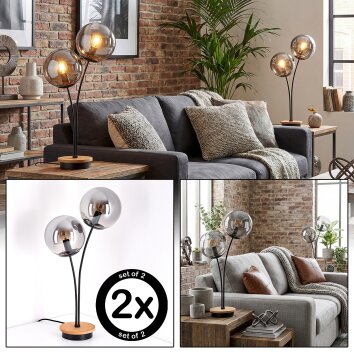 Jomin Luminarias esféricas, Lámparas de mesa Crudo, Negro, 2 luces