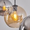 Koyoto Lámparas suspendidas, Luminarias esféricas, Lámparas colgantes Colores ámbar, Cromo, Ahumado, 3 luces