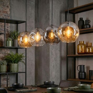 Ripoll Lámparas suspendidas, Luminarias esféricas, Lámparas colgantes Colores ámbar, Transparente, Ahumado, 4 luces