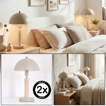 Golam Lámparas de mesa Beige, Color arena, 1 luz