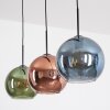 Koyoto Lámparas suspendidas, Luminarias esféricas, Lámparas colgantes Azul, Verde, Color cobre, 3 luces