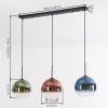 Koyoto Lámparas suspendidas, Luminarias esféricas, Lámparas colgantes Azul, Verde, Transparente, Color cobre, 3 luces