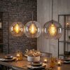 Koyoto Lámparas suspendidas, Luminarias esféricas, Lámparas colgantes 30 cm Colores ámbar, Transparente, Ahumado, 3 luces
