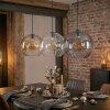Koyoto Lámparas suspendidas, Luminarias esféricas, Lámparas colgantes 30 cm Colores ámbar, Transparente, Ahumado, 3 luces