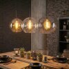 Koyoto Lámparas suspendidas, Luminarias esféricas, Lámparas colgantes 30 cm Colores ámbar, Transparente, Ahumado, 3 luces
