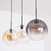Koyoto Lámparas suspendidas, Luminarias esféricas, Lámparas colgantes 30 cm Colores ámbar, Transparente, Ahumado, 3 luces