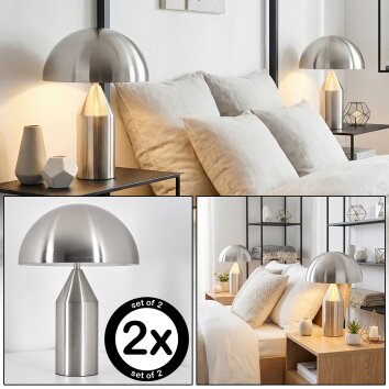 Rilon Lámparas de mesa Níquel-mate, 2 luces