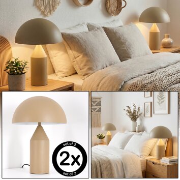 Rilon Lámparas de mesa Color arena, 2 luces