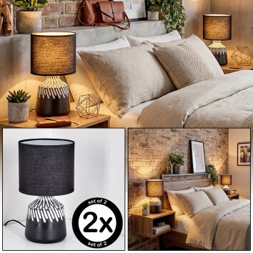 Mirvel Lámparas de mesa Negro, Blanca, 1 luz