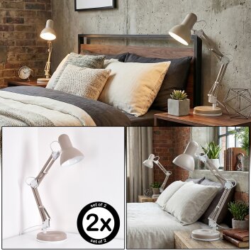 Nurmasuando Lámparas de escritorio, Lámparas de mesa LED Color arena, Blanca, 1 luz