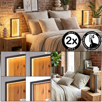 Gerin Lámparas de mesa LED Crudo, Negro, 1 luz