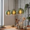 Koyoto Lámparas suspendidas, Luminarias esféricas, Lámparas colgantes Verde, Transparente, 3 luces