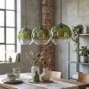 Koyoto Lámparas suspendidas, Luminarias esféricas, Lámparas colgantes Verde, Transparente, 3 luces