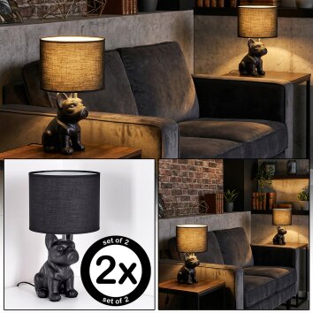 Harol Lámparas de mesa Cromo, Negro, 1 luz